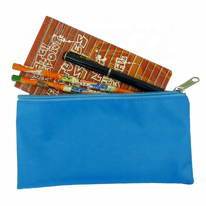 Heopono OEM BSCI Certificated 600D Polyester Classical Cheap Pen Bag Zippered Small Cute Custom Wholesale Zipper Pencil Case