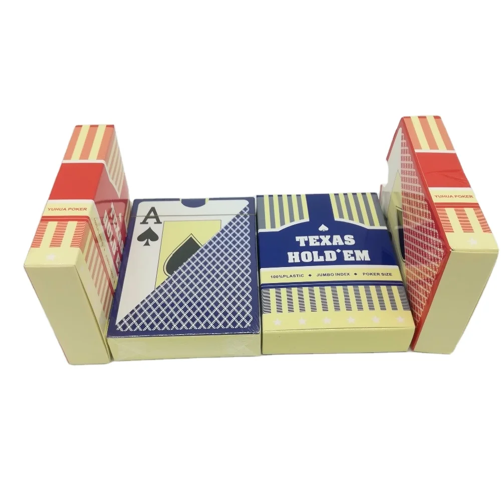 0.3mm Red and Blue Doubt Deck 4 Color Index Poker Size Thick Plastic Cut Cards YH314 poker chip set card poker