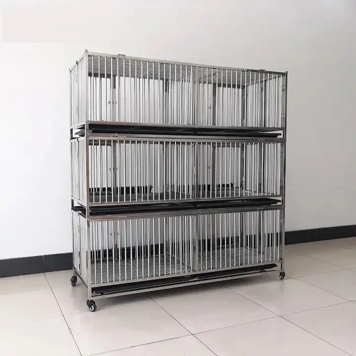 High Quality Stainless Steel New Silver Animal Birds 3-layer Pigeon Coop with Pigeon Accessories