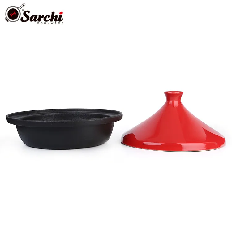 Оптовая продажа тагиновый горшок чугунные панели Marroquino Tagine из чугуна с керамической крышкой