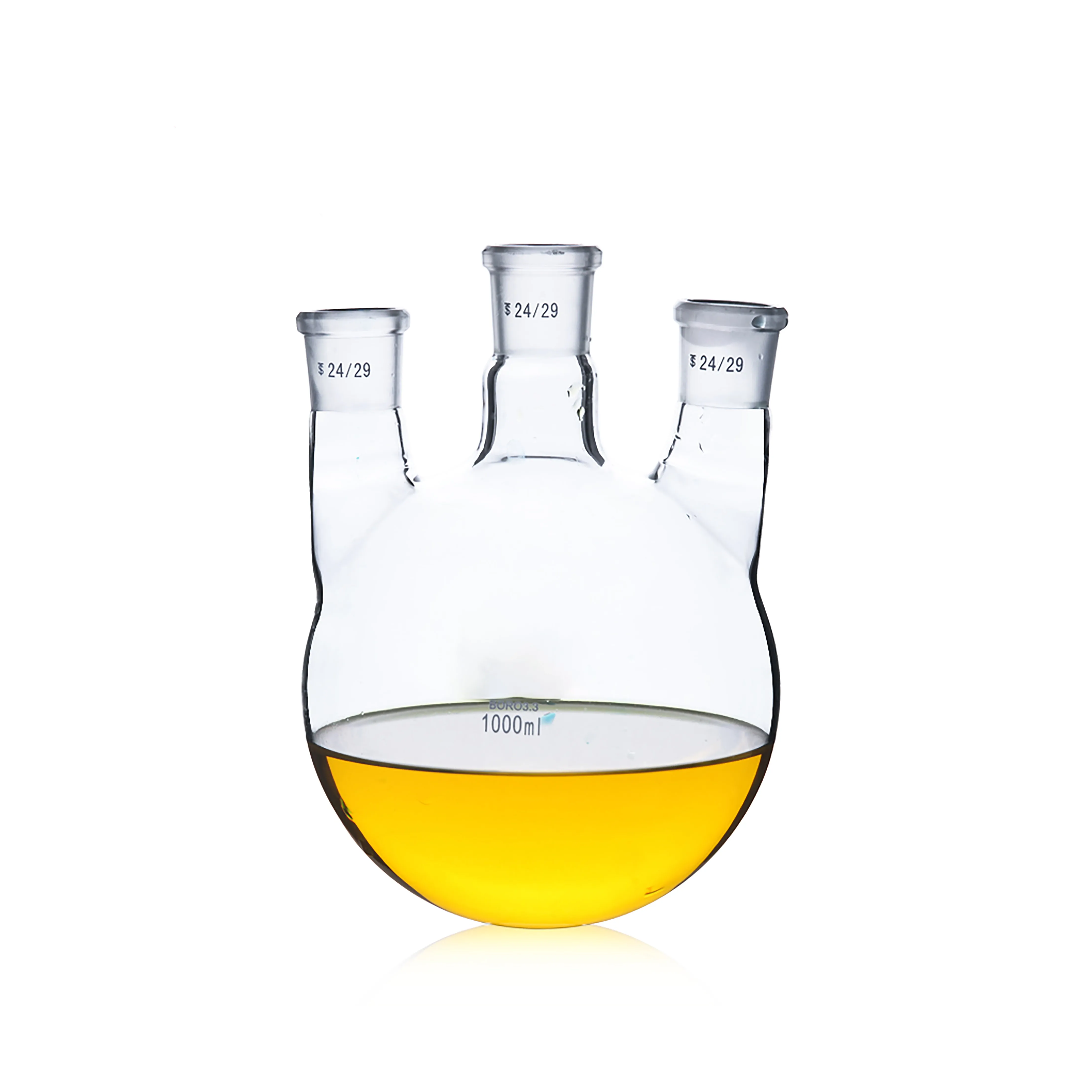 Borosilicate Glass Round Bottom Three Necks Glass Flask for sale