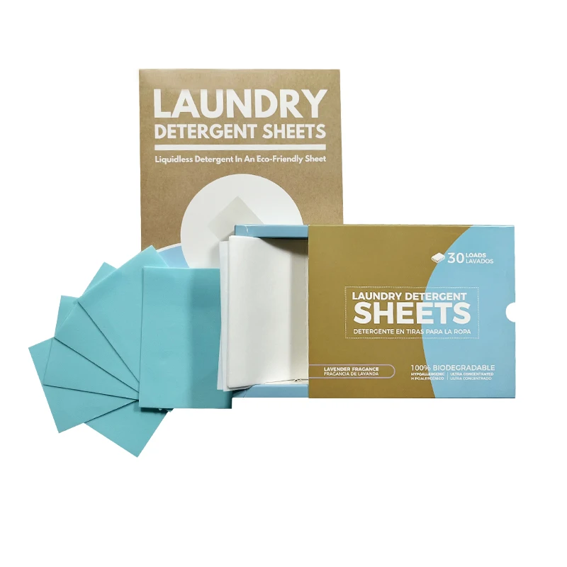 Detergent Sheets (Ocean Breeze) - Eco Friendly Washer Soap Strips, Plant Based Liquidless Formula, Zero Waste, Biodegradable