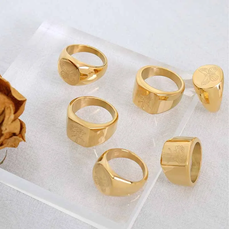China New Products Unique Design Custom Niche Love Ring Steel Gold Plated Jewelry Fine Jewelry Rings