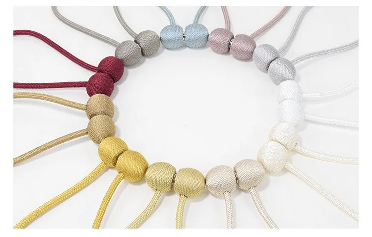 Cheap Home Office Magnetic Curtain Binding Rope Tiebacks Drapery Holdbacks Window Drape Holder Weave Rope Clips