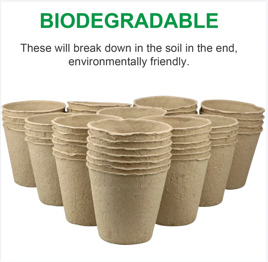 Peat Pots for Garden Seedling Tray 3in 100% Eco-Friendly Organic Germination Seedling Trays Biodegradable
