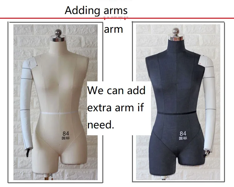 Fabric Dress Form Sewing Adjustable Linen Half Mannequins Female Mannequin Torso