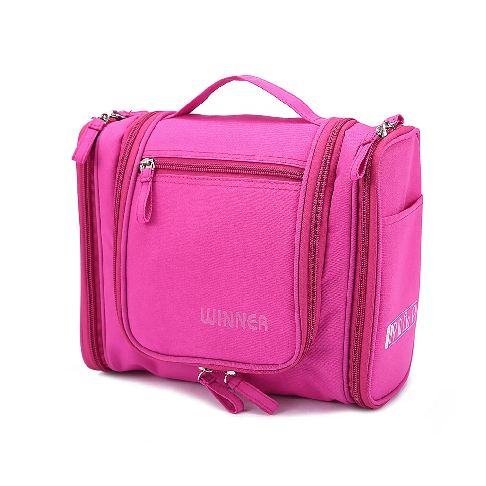 Custom Logo Hanging Polyester Waterproof Travel Cosmetic Bag