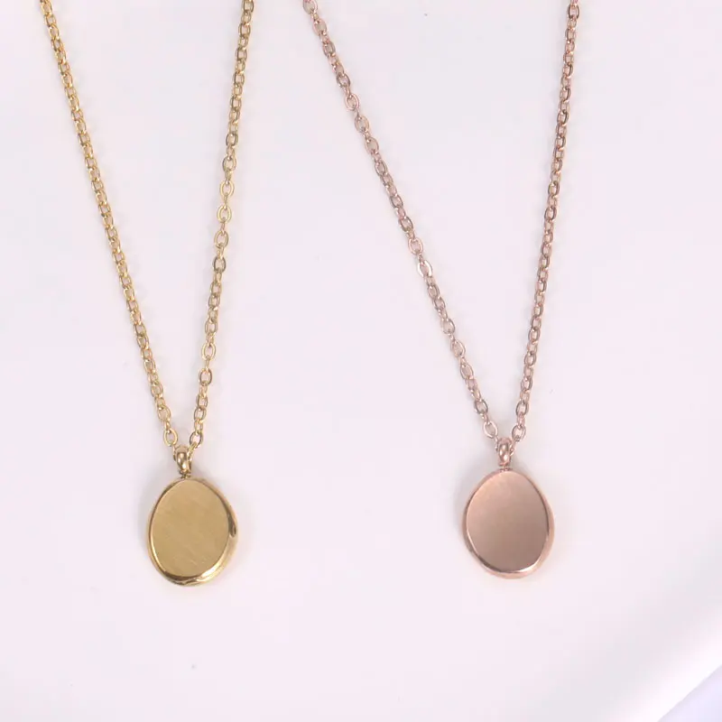 Minimalist Irregular Circle Necklace Stainless Steel Gold Rose Gold Silver Necklace Waterproof Jewelry Unisex Friendship