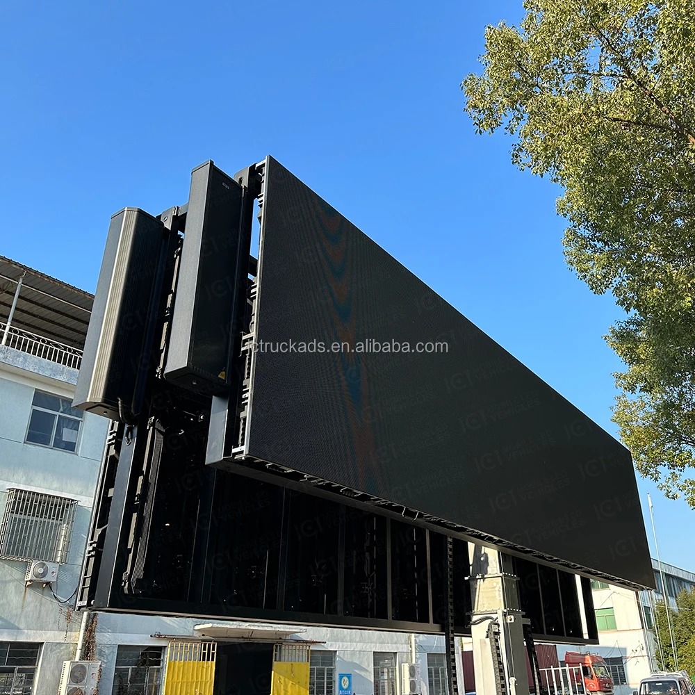 JCT 2024W JCT EF21W  rising 2.5m  LED Mobile Advertising Trailer Outdoor Billboard LED Truck Trailer Car Vehicle