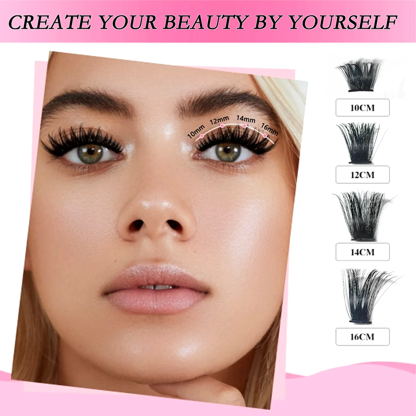 2024 hot sell natural soft C curl 10-16mm mixing length vegan cruelty free custom logo available DIY cluster lashes