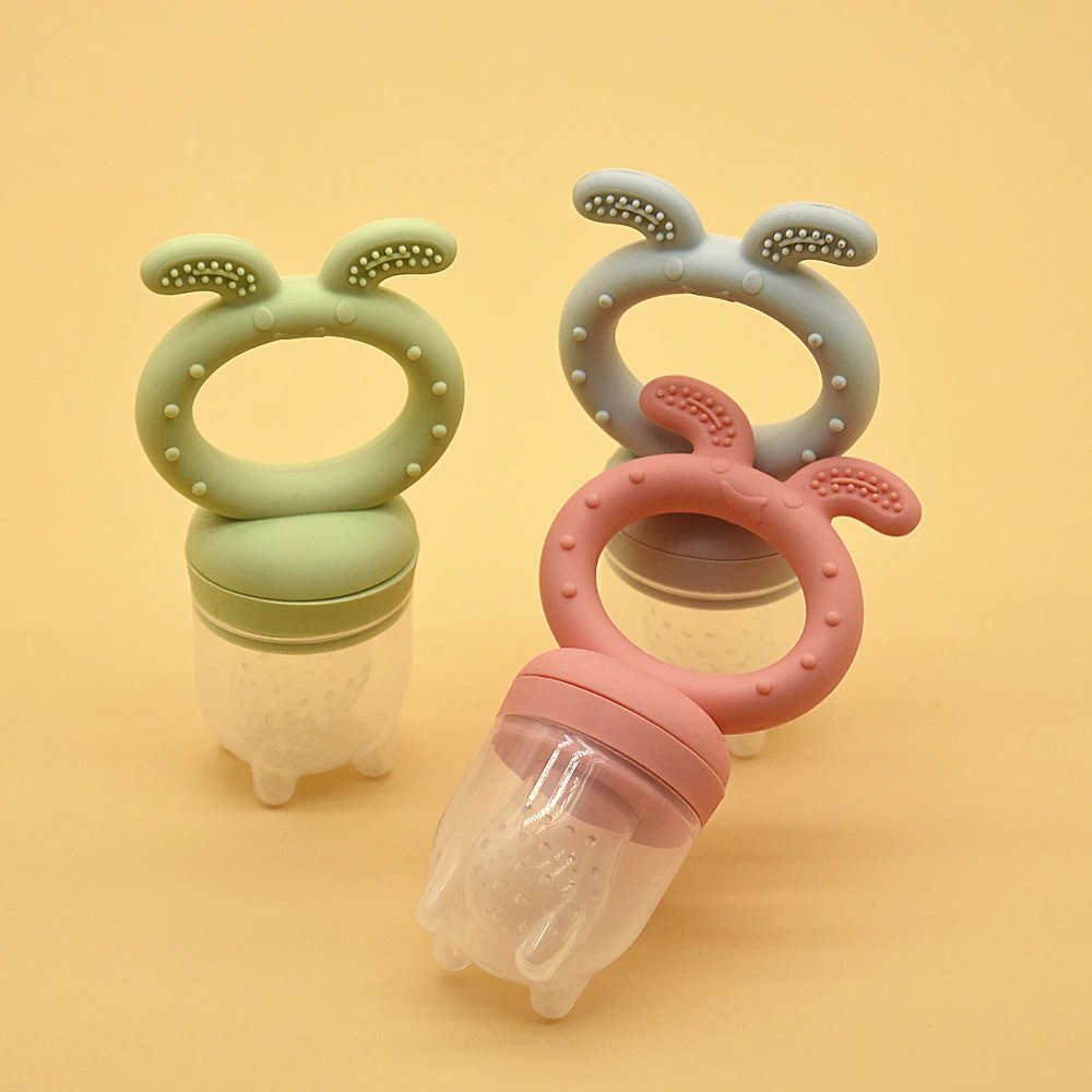 Hot BPA Free 0-12 Months Infant Never Drop Soothing Teether Baby Fruit Food Feeder Pacifier Silicone Fresh Food Feeder Teether