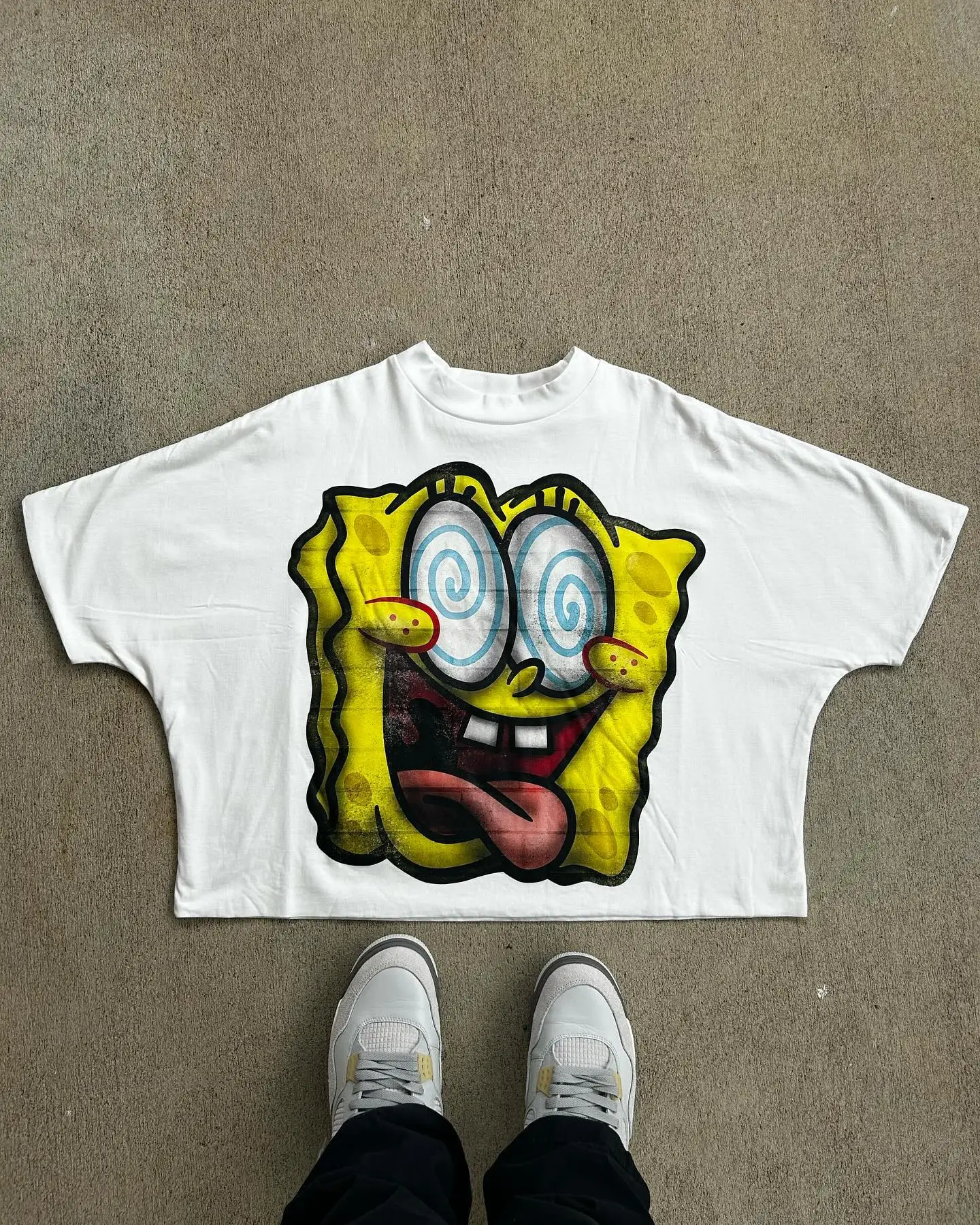 Yingling custom mock neck t shirt oversized drop shoulder of f white t-shirts for men big and tall camiseta boxy t shirt