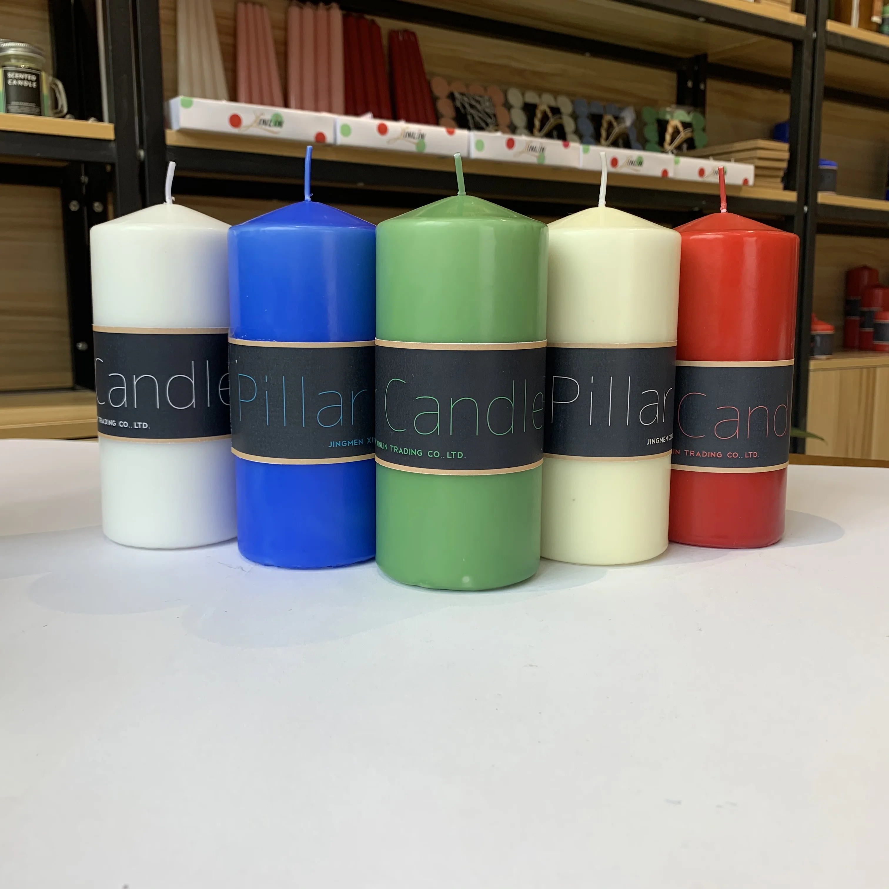 Custom Factory Direct Supply Paraffin Wax  Pillar Candle for Church and Hotel Room