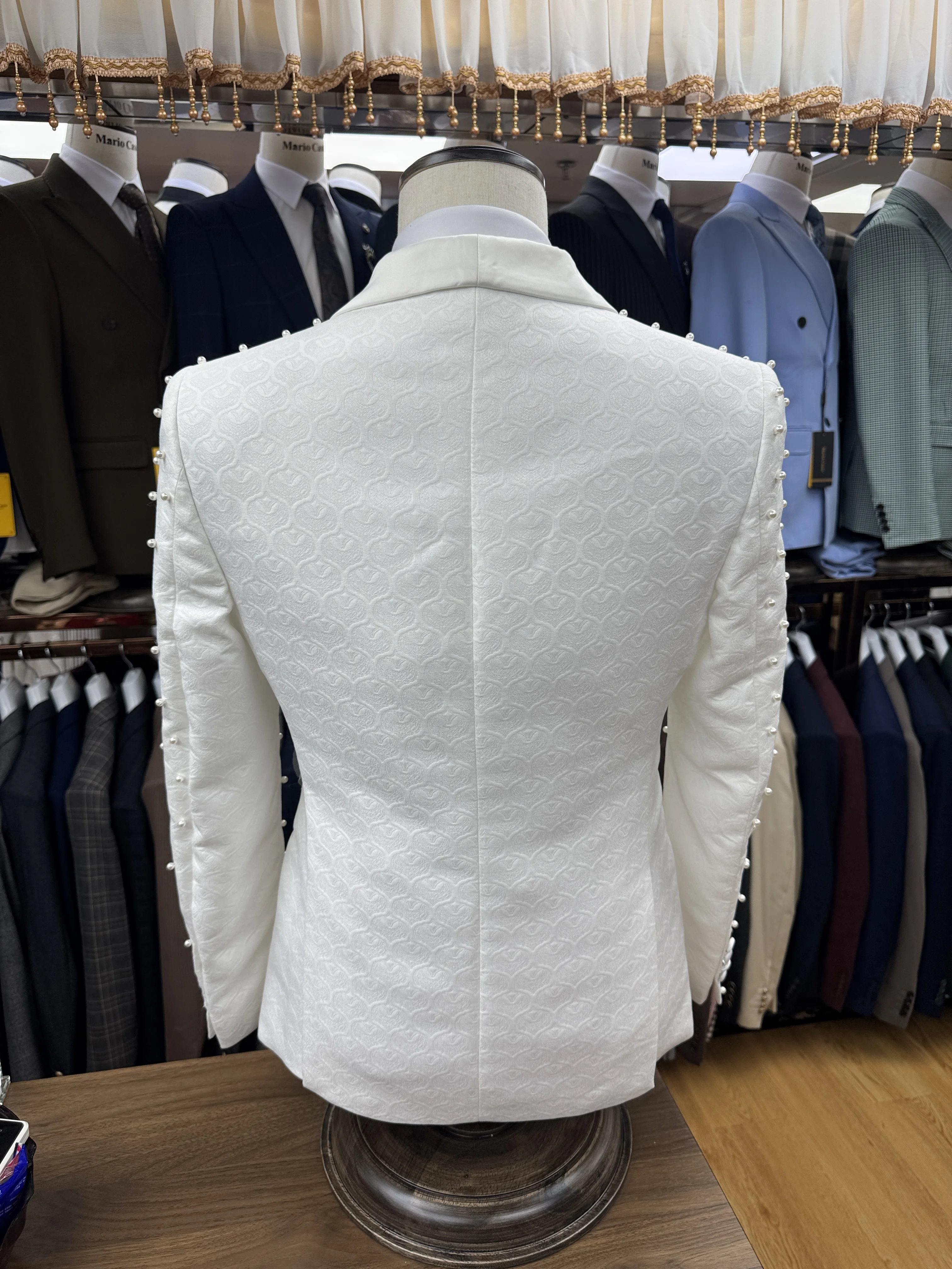 New Hot-selling Handmade Beaded Large Size Advanced Fashion High-quality Business Suits Bridegroom Wedding Custom Suits