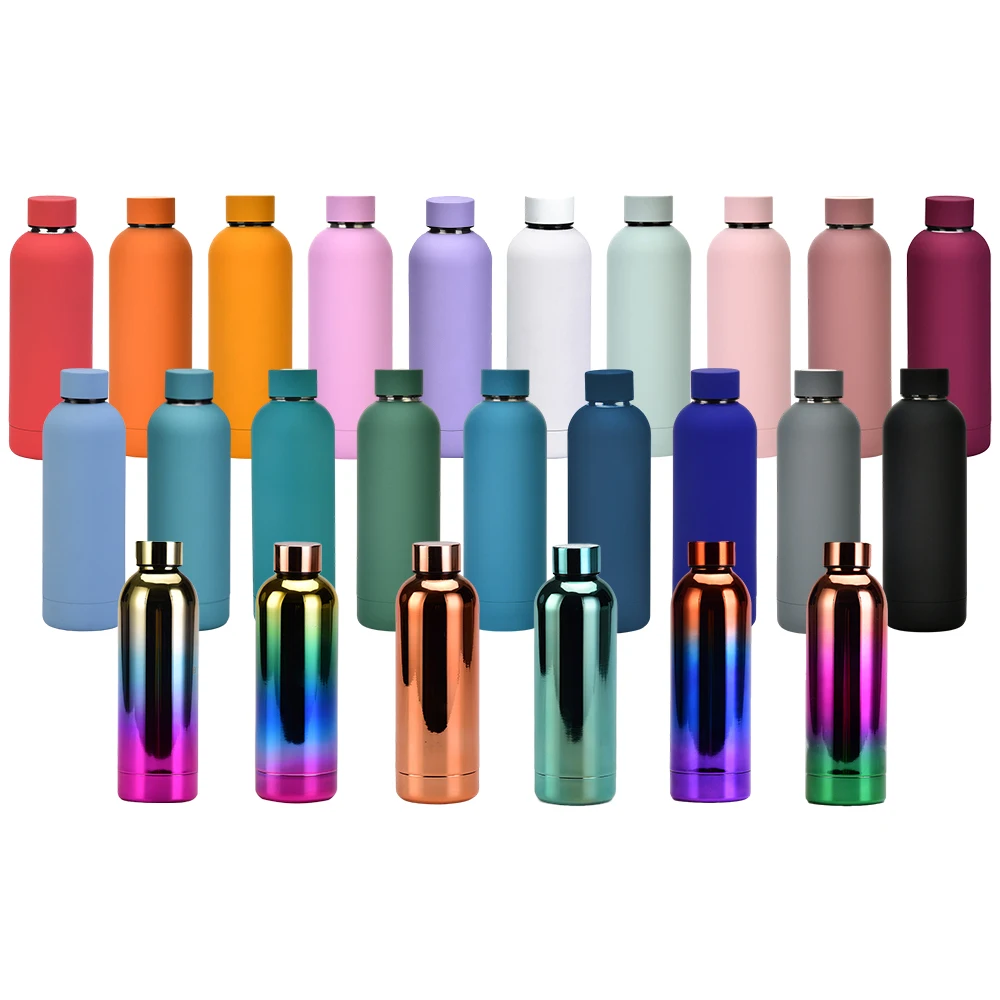 Factory Best Seller 500ml 750ml 1000ml double walled stainless steel water bottles soft touch rubber coating