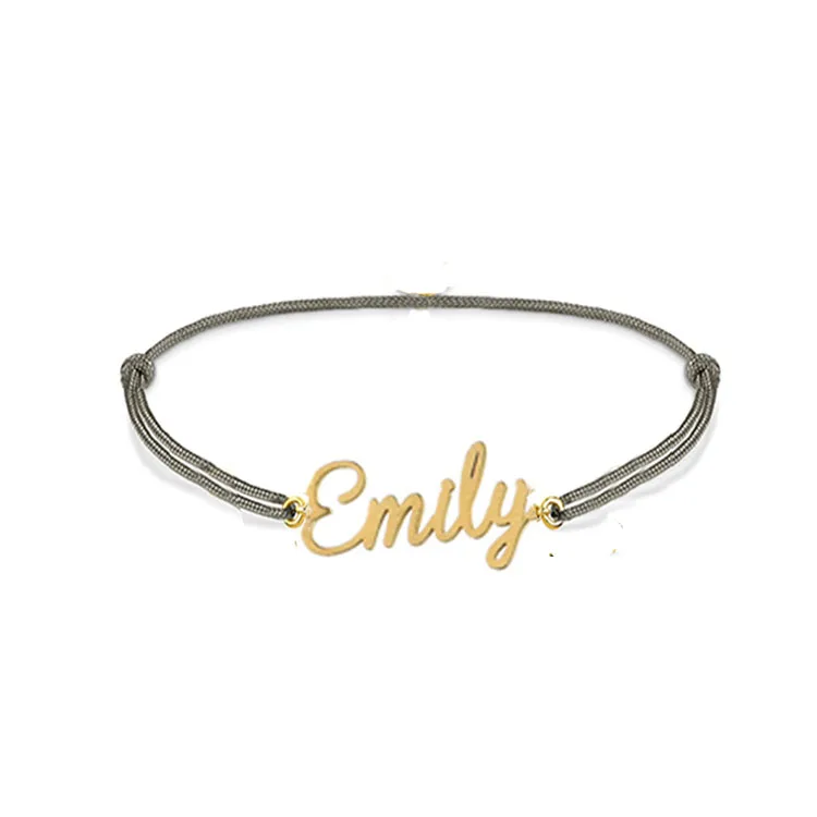 
Customized Jewelry Gold Plated Stainless Steel Engraved Nameplate Personalize Name Custom Bracelet 