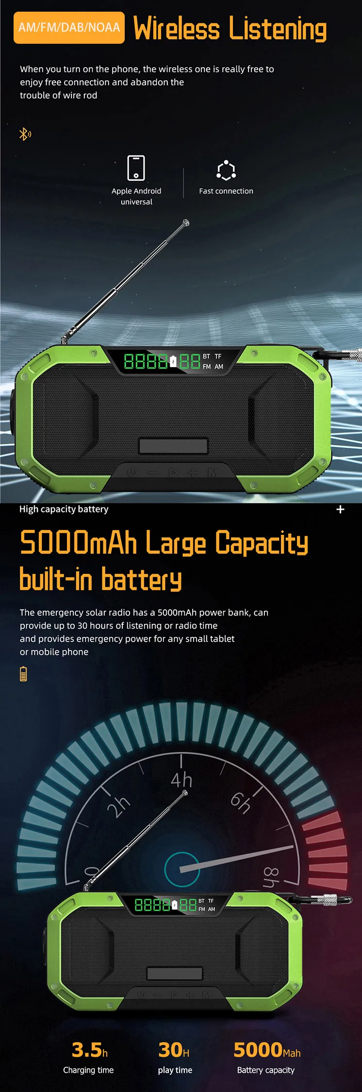 D580 Universal Am fm radio multi Speakers Mini Cassette Player waterproof outdoor The Radio With Bike/Motorcycle Stand/Hook