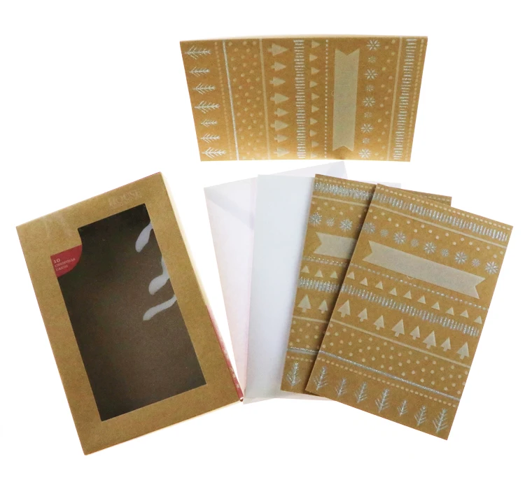
Christmas seasonal handmade custom greeting card Christmas gift greeting card set kraft paper greeting card 