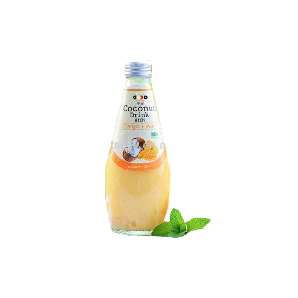 
best quality glass bottle coconut water mango flavor coconut juice drink 