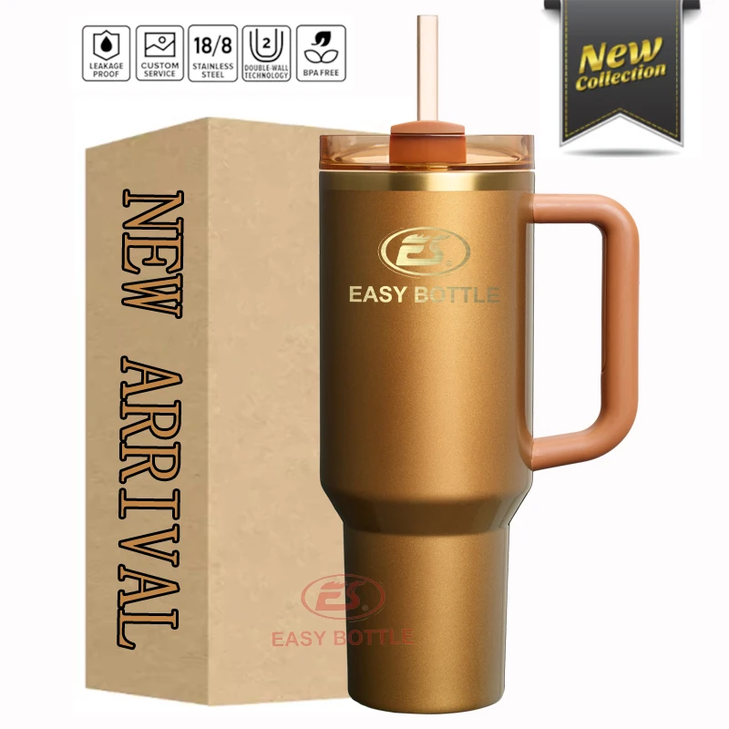 New Lustrous Season Gift 40oz Copper Tinsel 40 oz H2.0 Adventure Tumbler With Brown Box Custom Logo Available 40 oz Holiday Cups