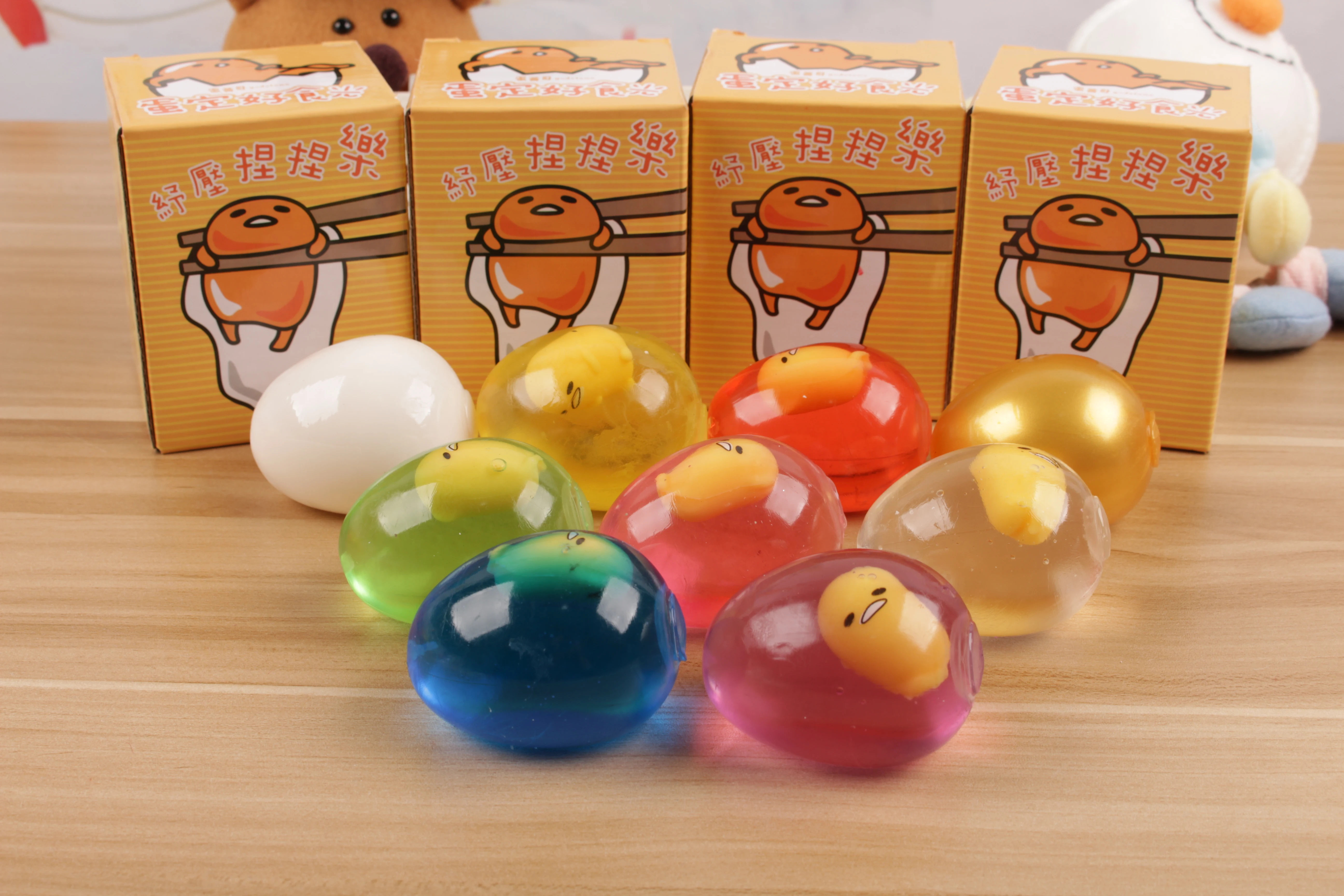 Anxiety Stress Relief Toys Eggs Silicone Push Bubble Balls Luminous Mini Figurine Internal Stress Balls
