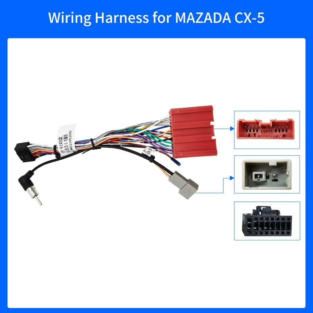 Car CD Radio ISO Wiring Harness Adapter for MAZADA CX-5 Head Units Cable