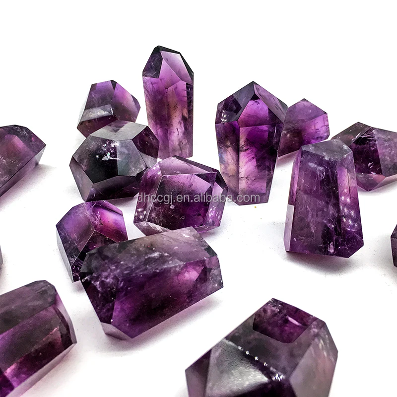 Natural Crystal Dark Amethyst Free Form Gemstone Polished Crystal Amethyst Stone for Healing Decoration