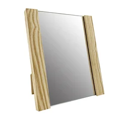 Natural Style Photo Frame Make Up Mirror Wood Framed Tabletop Mirror