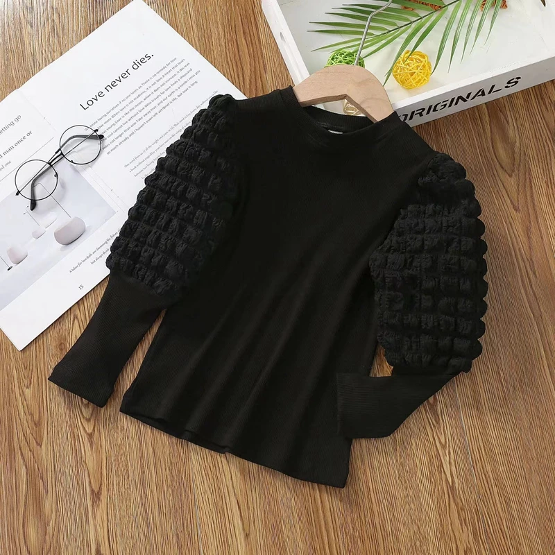 baby toddler teens girls sweaters tops spring autumn long sleeve puff knit kids sweater for girl kids clothes