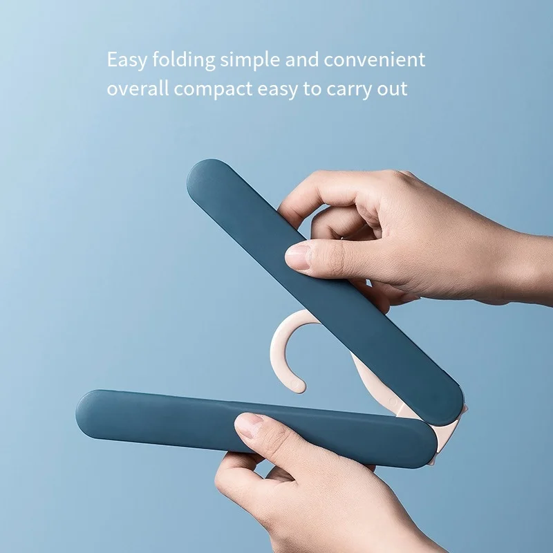 Wholesale Plastic Folding Clothes Hanger Non Slip Portable Foldable Small White Space Saving Travel With Clip