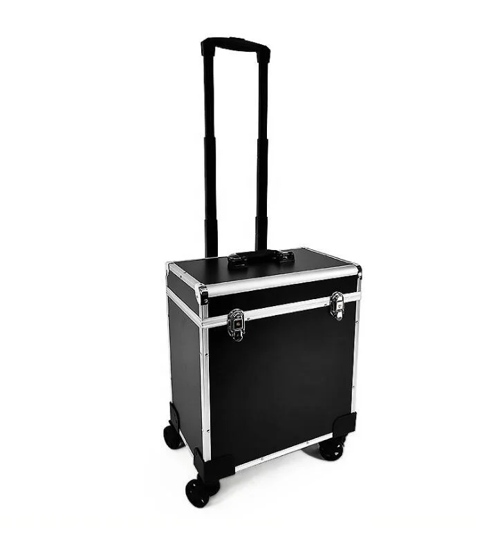 China Higher Quality Barber Case Put Logo Black Premium Aluminum Barber Briefcase Hot Sale Hairstylist Suitcase