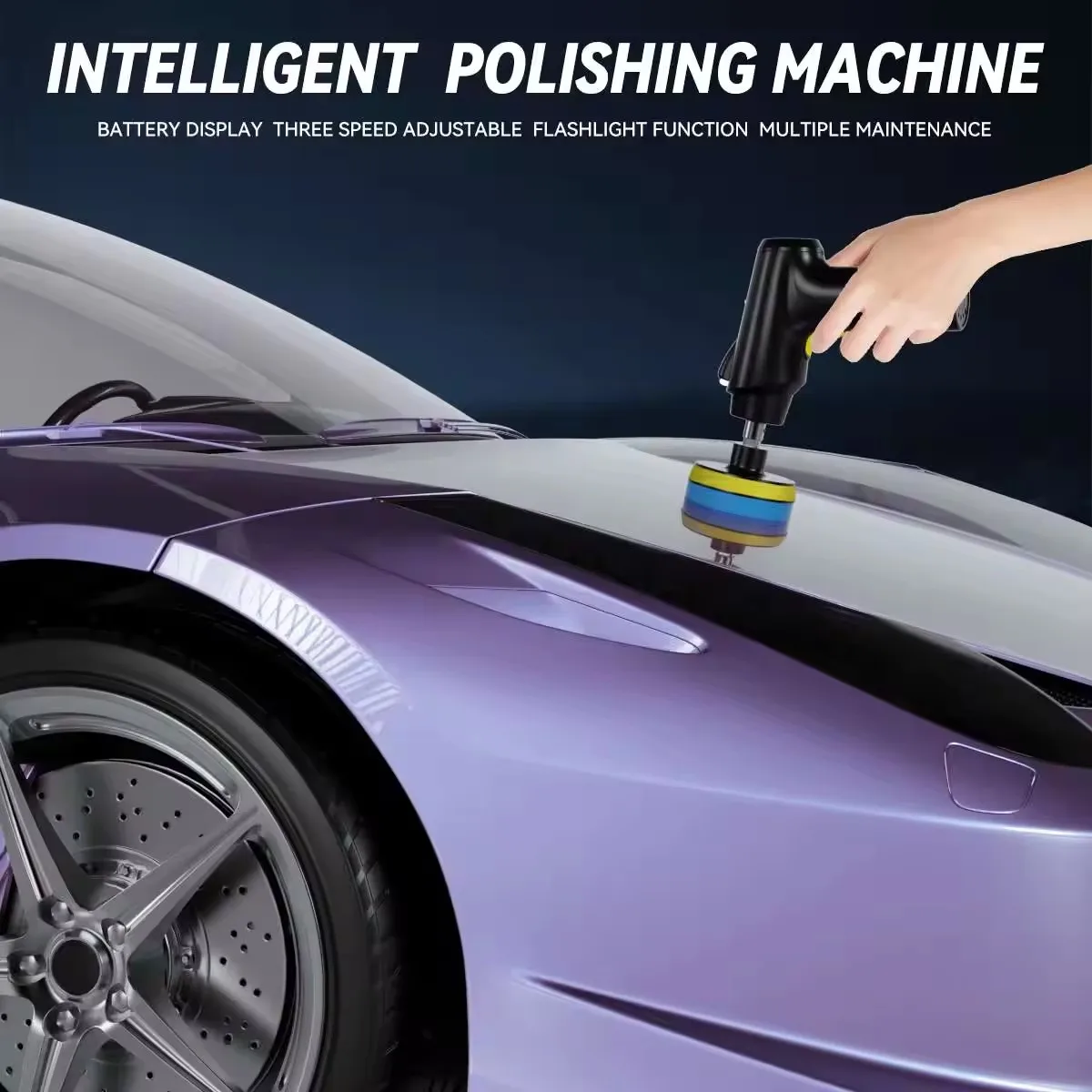Hot Selling 3 Speed Portable Cordless Battery  Multifunctional Hand-held  Electric Wireless Polishing Machine Car Car Polisher