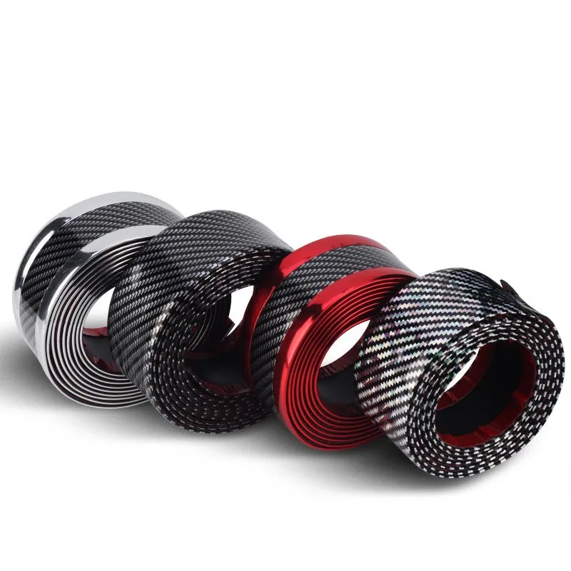 Multi-function Universal Anti-collision Trim Carbon Fiber Car Door Protection Strip in Soft PVC Rubber car door protection strip