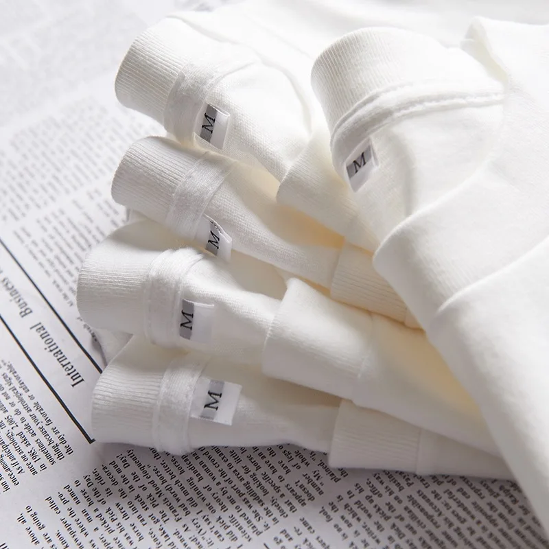 Manufacturers Customise DTG Dtf Printing 8 Oz 200Gsm T Shirt Plain White 100 Cotton Heavy Blank Quality Summer Tshirts For Men