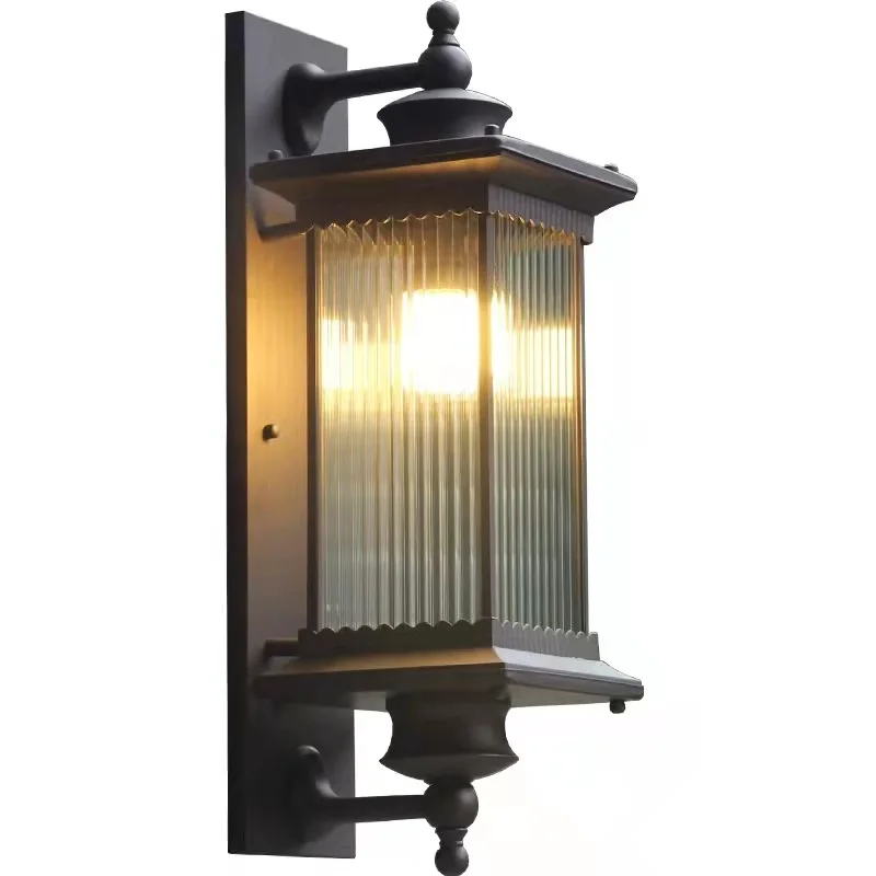 modern LED outdoor wall lamp solar energy balcony light garden fixture china external luminaire black vintage lantern wall lamp