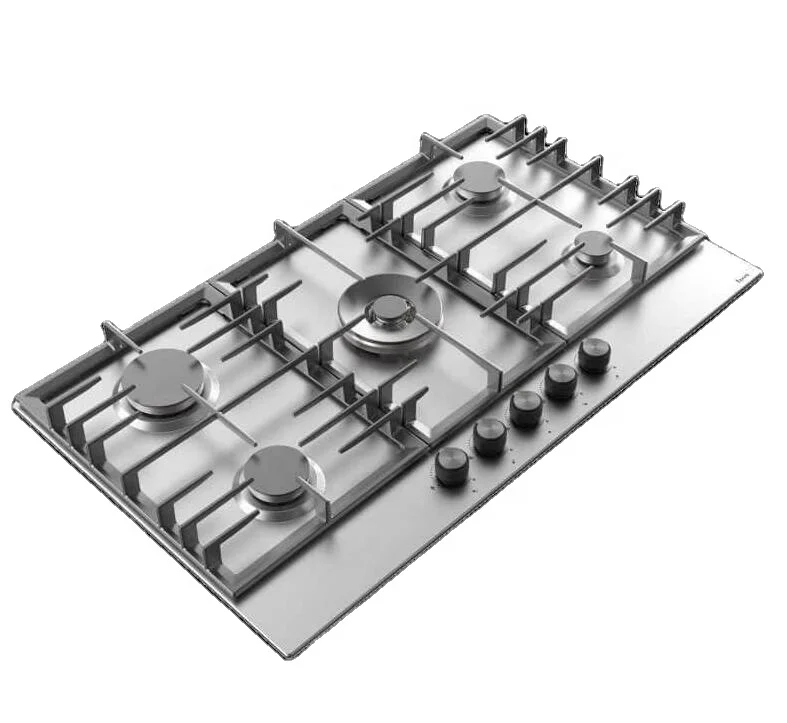 Встраиваемая газовая плита, 5 горелок, 90 см, варочная поверхность, плита из нержавеющей стали, варочная панель с дополнительной форсункой из чугуна FFD