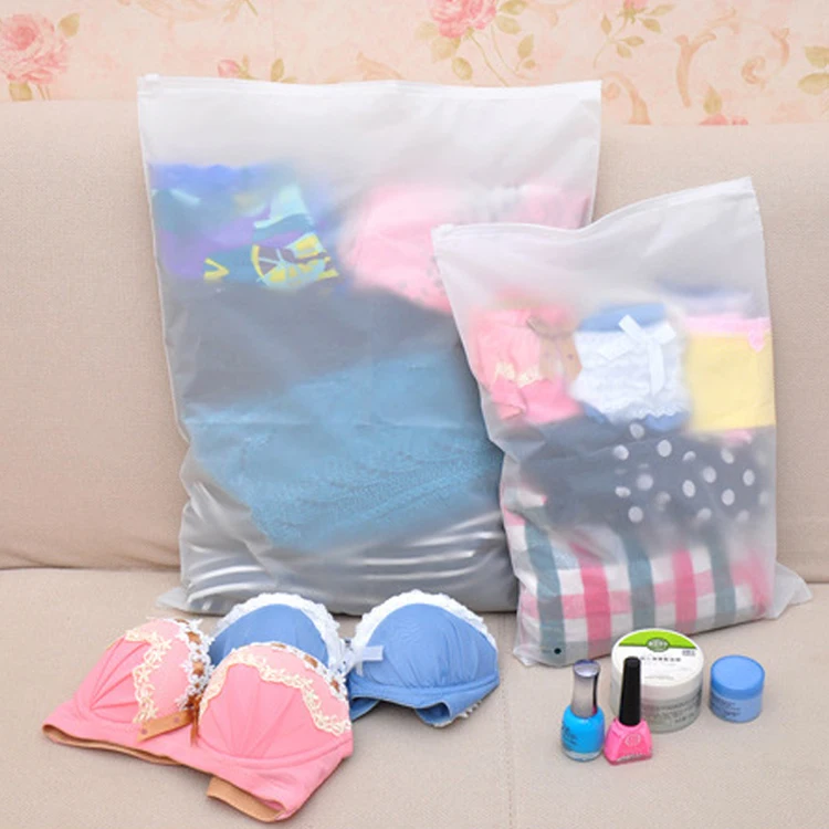 Translucent PVC Clear Plastic Bags Custom Logo Frosted Poly Zipper Bags For Clothes Shirt Swimwear Packaging