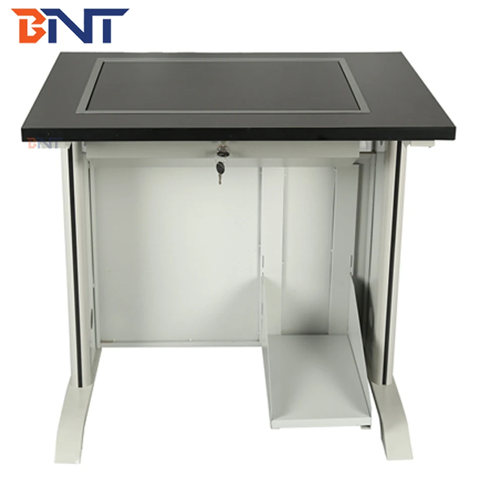 Hidden 19.5 inch lcd monitor school flip up turner computer desk