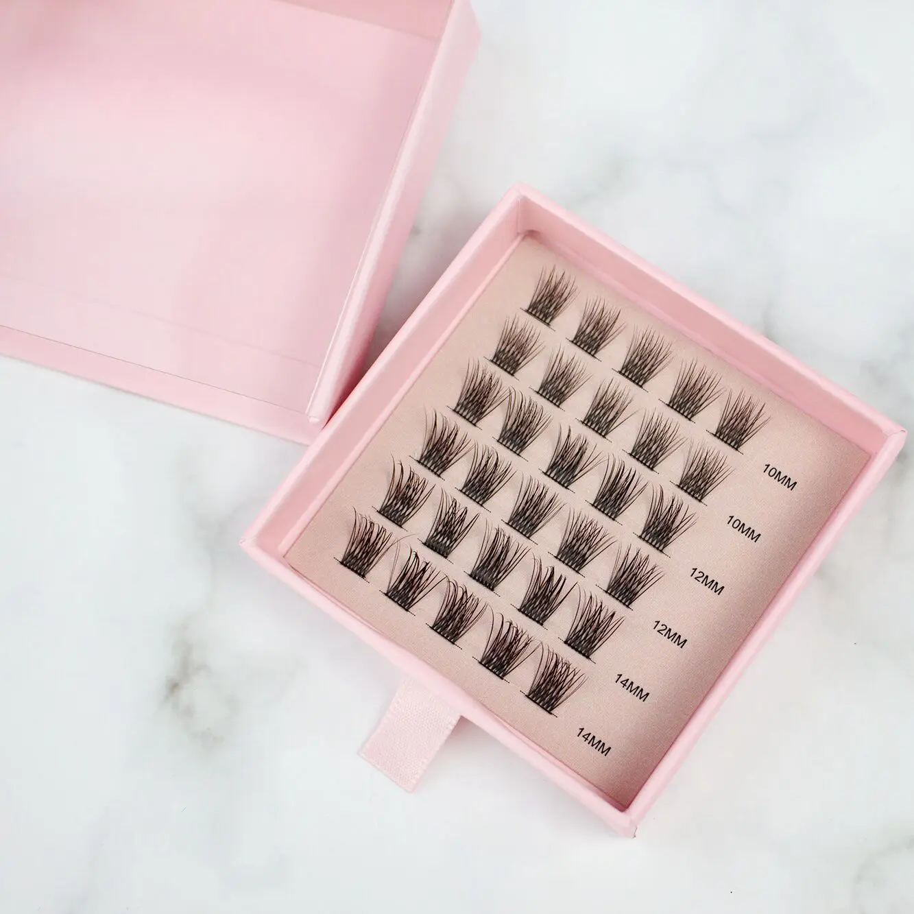 vegan pre bond lashes cluster kit wholesale  C D L curl press on lashes no glue hand made diy lash extension kit