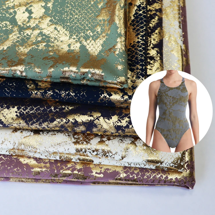 Free Sample Wholesale  Snake Skin   59' Width    Nylon Spandex   Heat Transfer Shiny Textile