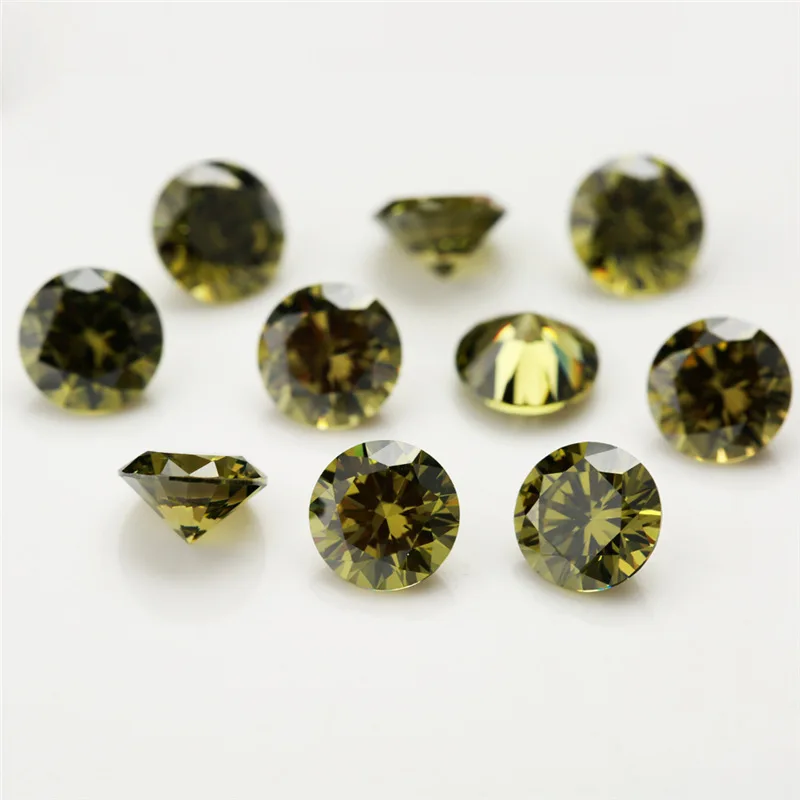 Wuzhou Gemstone Round Colored Zircon Artificial Gemstone Cubic Zirconia Jewelry Inlay Loose Stone
