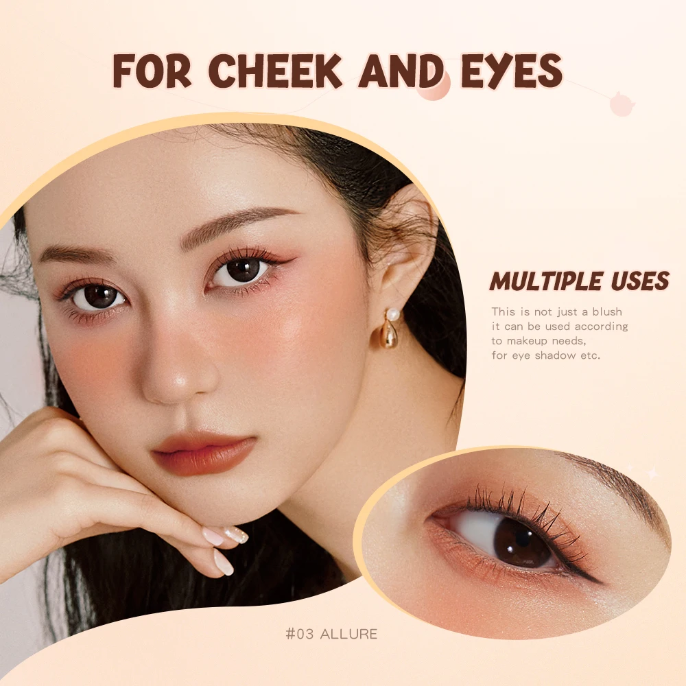 O.TWO.O Custom logo 6 Colors High Pigment Face Blusher Makeup Cream Multiple Uses for Cheek Lips Eyes Blush powder palette