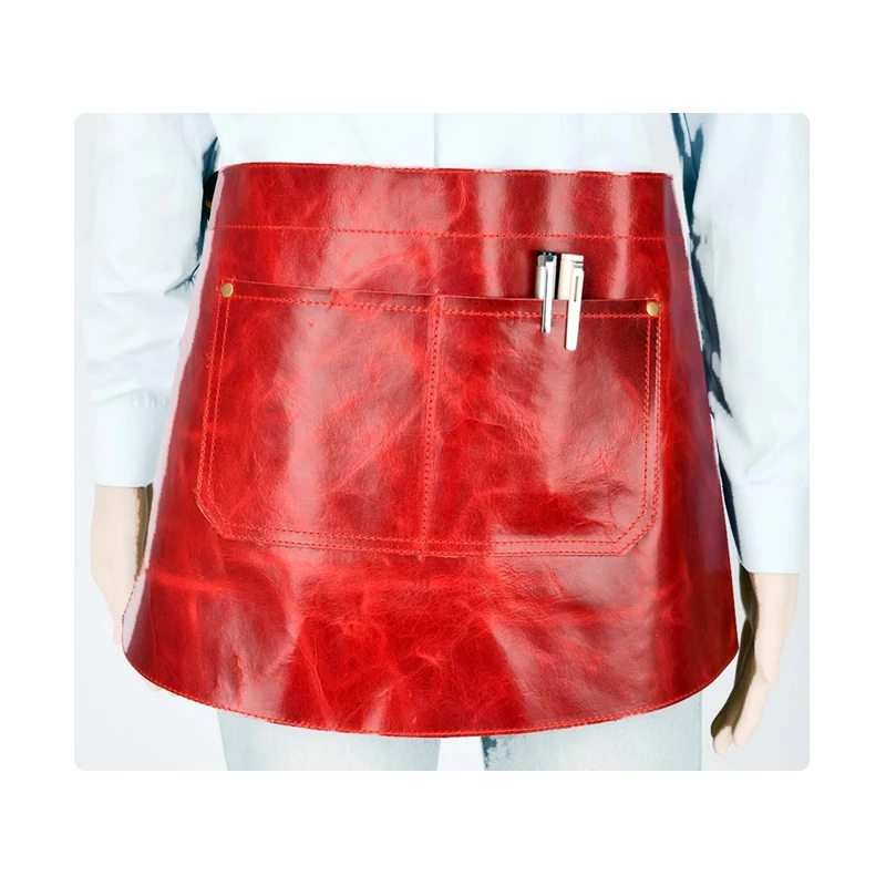 Factory wholesale leather half apron Barber salon bib adult head layer cowhide overalls in a variety of colors