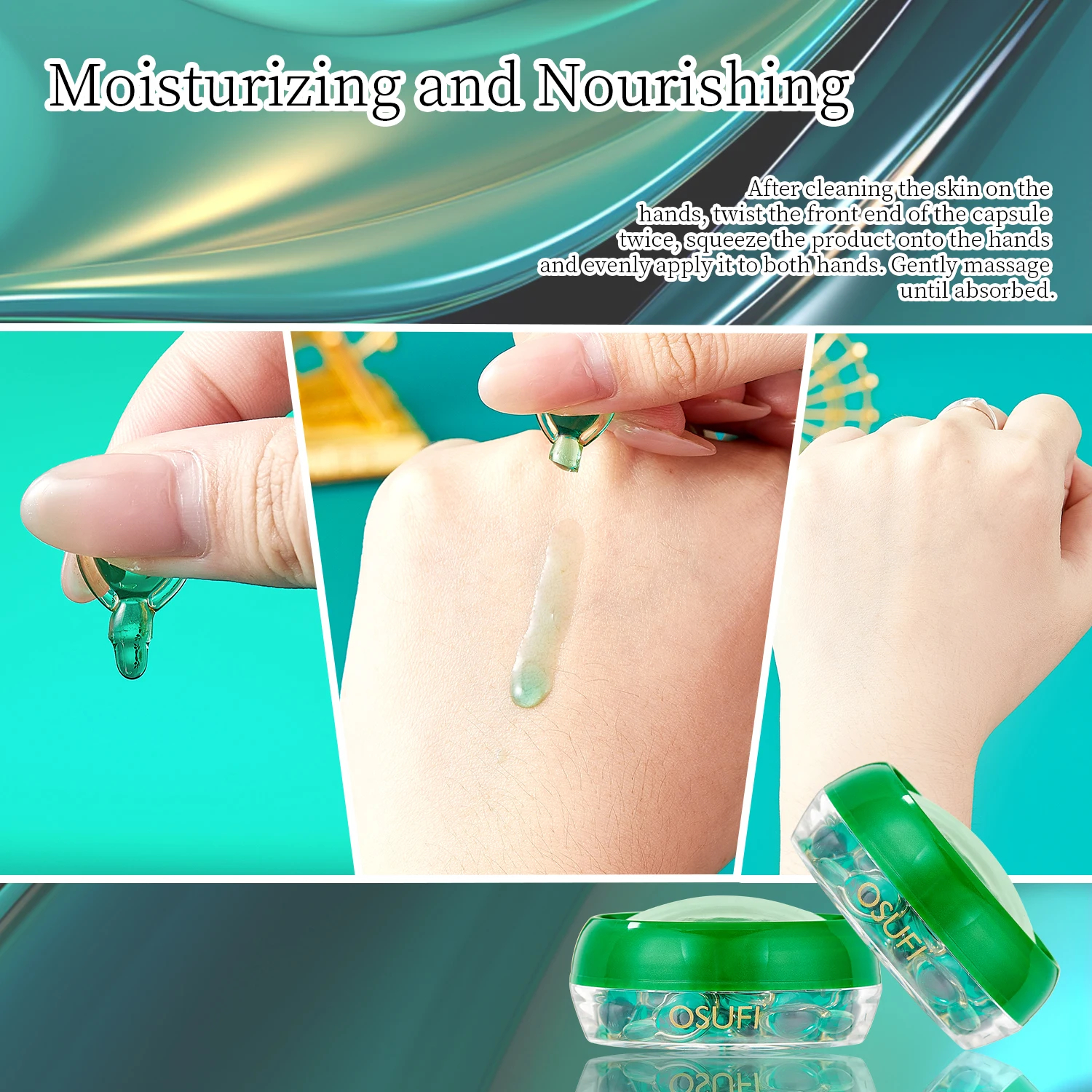 OEM ODM Refreshments Mini Cute Hand Massage Cream Lotion Shea Butter Hyaluronic Acid Hand Cream Capsual Essential Oil for Ladies