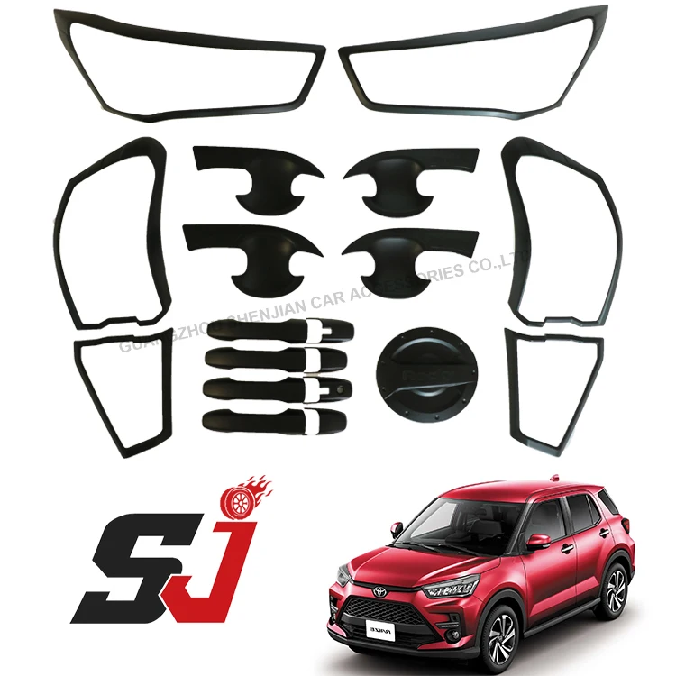 Top Quality Car Other Exterior Accessories Chrome Kit Door handle bowl  Gas tank cover Combo set for TOYOTA raize