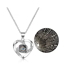 UO Luxury Jewelry Box For Rings / Necklaces / Bracelets Eternally Preserved Real Roses with I Love You Necklace in 100 Languages
