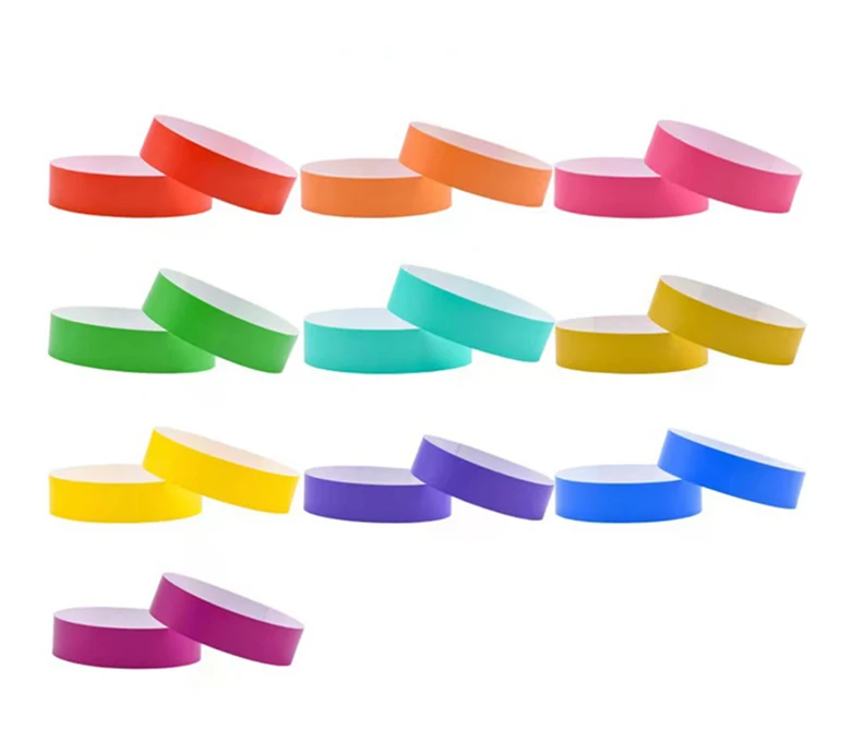 Customized waterproof one time use paper bracelets party festival wristbands for event paper
