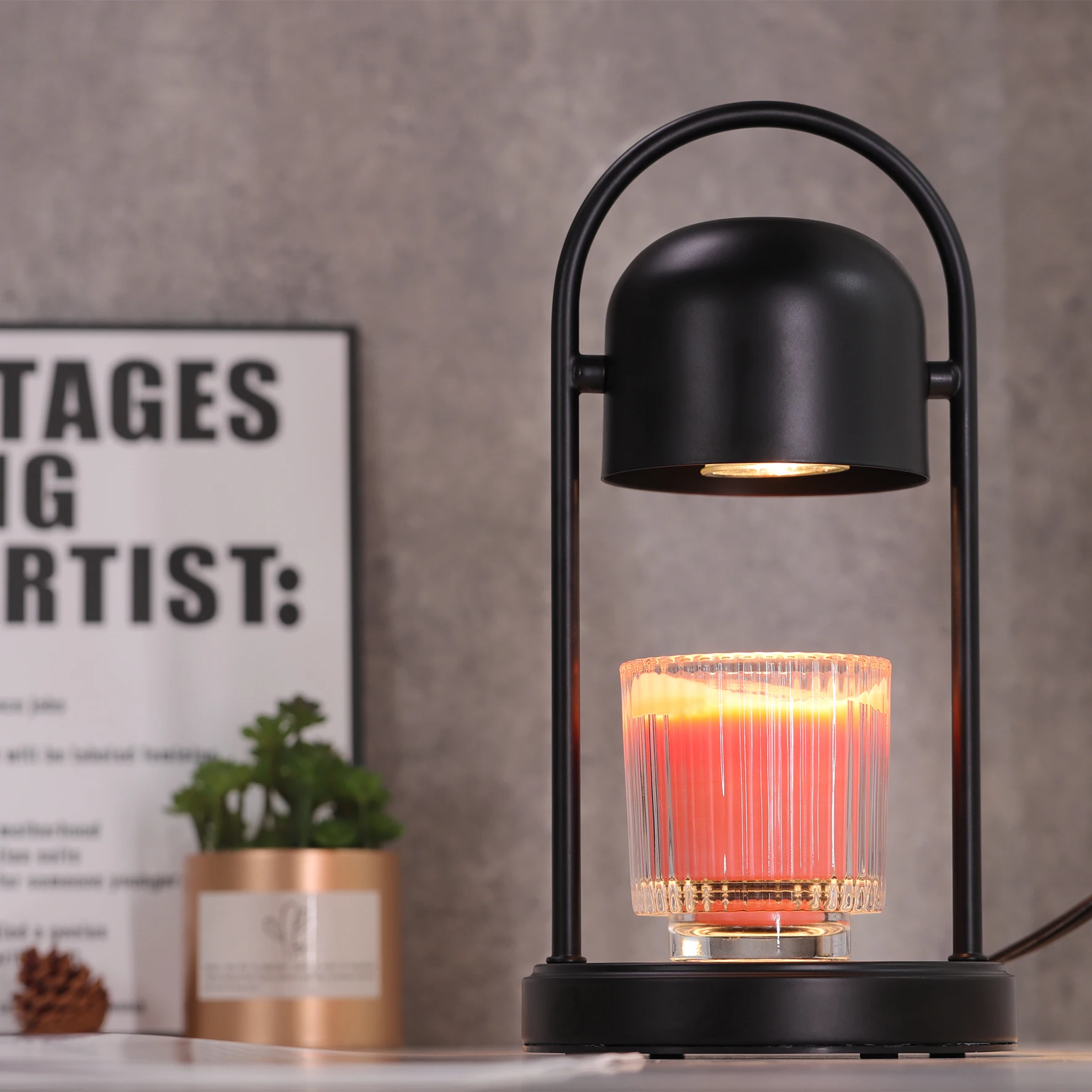 wholesale home decor dimmable fragrance lamp smokeless electric adjustable temperature switch candle warmer lamp with timer