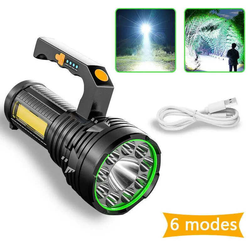 Warsun X590 1300 Lumen Powerful Rechargeable Flashlights&Torches LED Searchlights Rotating Outdoor Sky COB Working Search lights