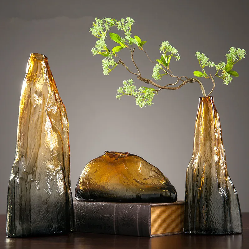 New Arrival Nordic tapered geometric shaped glass vase wholesale luxury glass vase